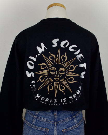 Society Patch Cropped Crew